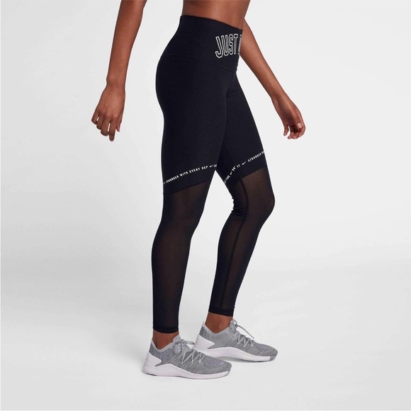 Nike Women’s Power JDI Training Black Leggings with Mesh Panels Black Size M - Picture 2 of 12